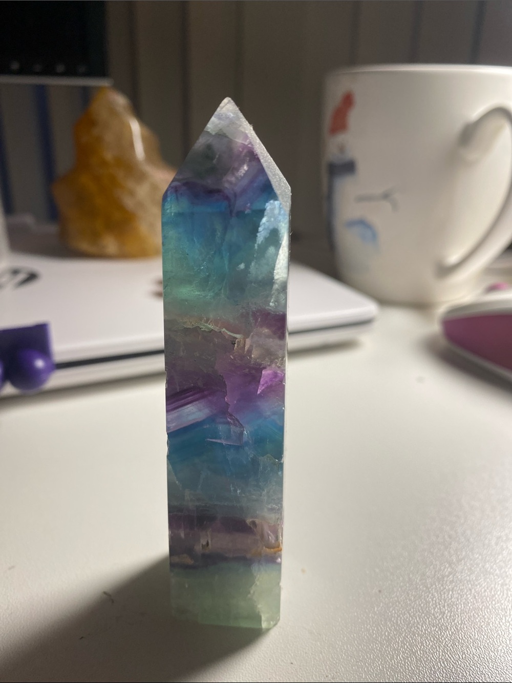 Polished Fluorite Crystal Tower - Multicolor Decorative Accent